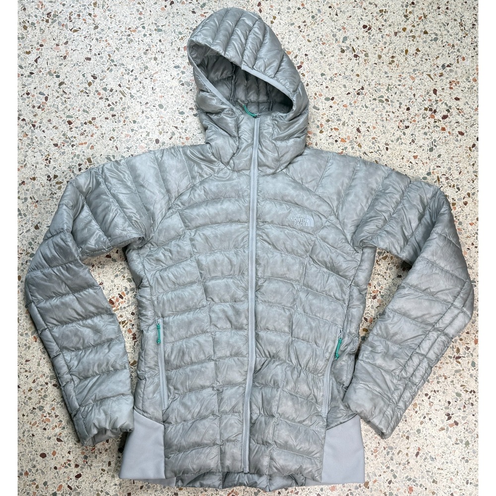 The North‎ Face Women's Gray Guilted Full Zip Hooded Puffer Jacket Size Small